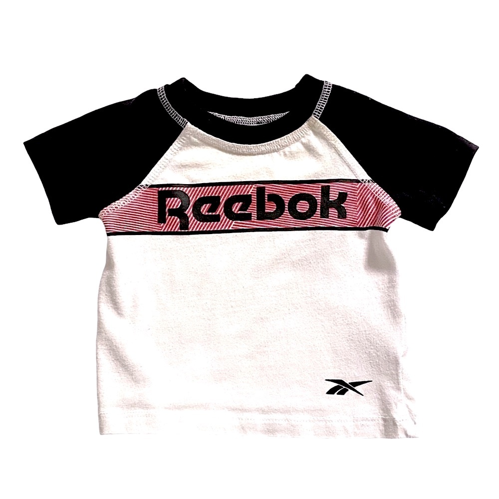 Reebok Baby Short Sleeve Logo Graphic Raglan Tee Crewneck T-Shirt 3-6 M